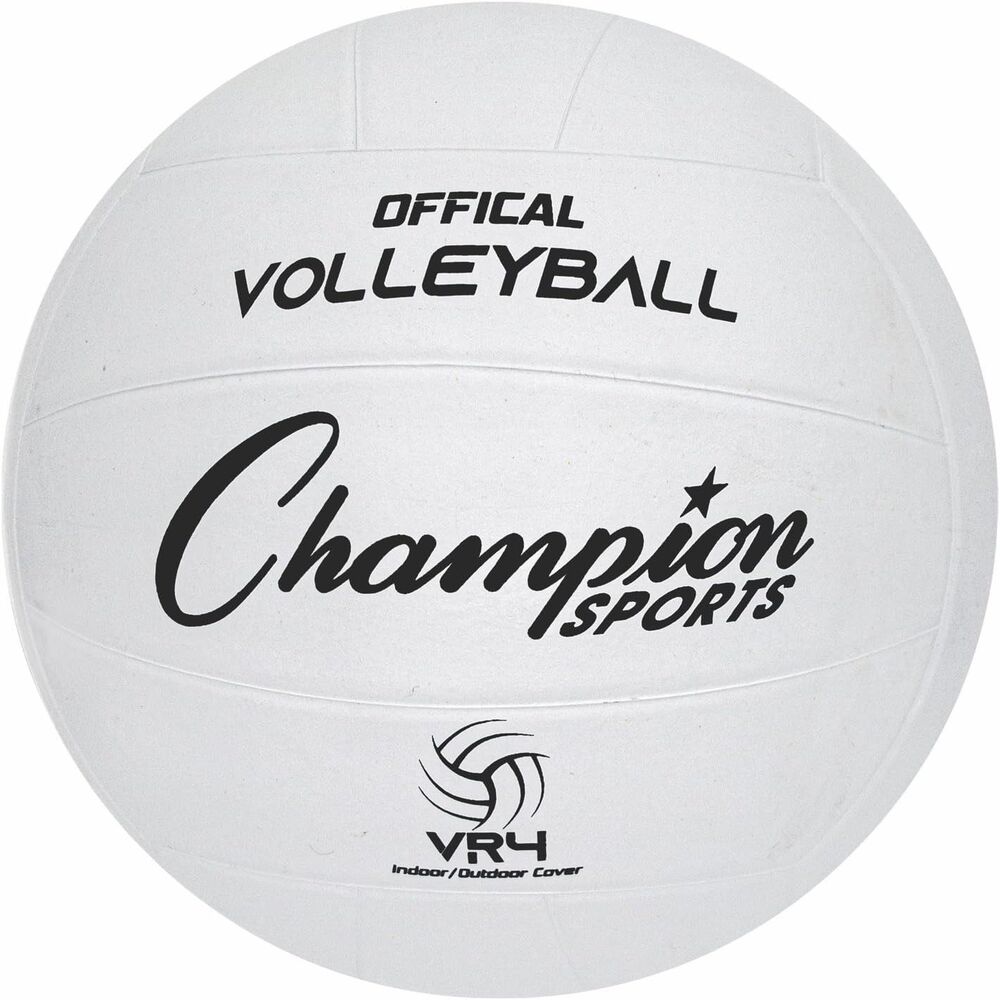 Champion Sports Rubber Volleyball, Official Size, White, VR4